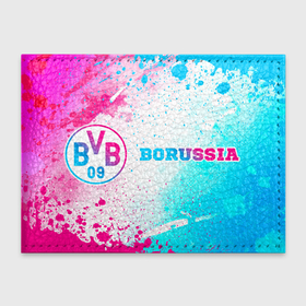 Обложка для студенческого билета с принтом Borussia neon gradient style по горизонтали в Тюмени, натуральная кожа | Размер: 11*8 см; Печать на всей внешней стороне | Тематика изображения на принте: 