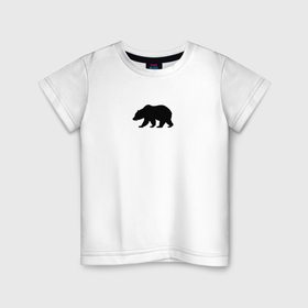 Детская футболка хлопок с принтом Силуэт одинокого медведя в Екатеринбурге, 100% хлопок | круглый вырез горловины, полуприлегающий силуэт, длина до линии бедер | 