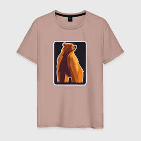 Мужская футболка хлопок с принтом Медвежий взгляд , 100% хлопок | прямой крой, круглый вырез горловины, длина до линии бедер, слегка спущенное плечо. | Тематика изображения на принте: 