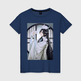 Женская футболка хлопок с принтом Ванцзи Лань кролики в Кировске, 100% хлопок | прямой крой, круглый вырез горловины, длина до линии бедер, слегка спущенное плечо | 