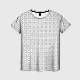 Женская футболка 3D с принтом Узоры светло серый , 100% полиэфир ( синтетическое хлопкоподобное полотно) | прямой крой, круглый вырез горловины, длина до линии бедер | 