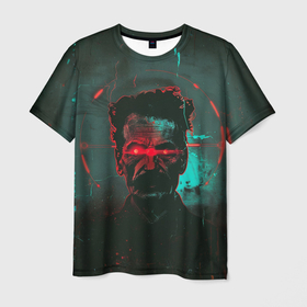 Мужская футболка 3D с принтом Старик со светящимися красными глазами в Санкт-Петербурге, 100% полиэфир | прямой крой, круглый вырез горловины, длина до линии бедер | 