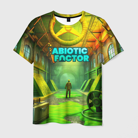 Мужская футболка 3D с принтом Abiotic Factor атомный завод в Новосибирске, 100% полиэфир | прямой крой, круглый вырез горловины, длина до линии бедер | 