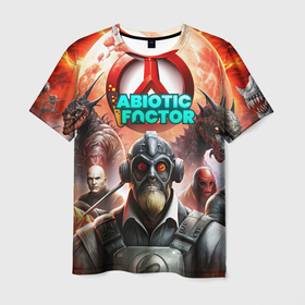 Мужская футболка 3D с принтом Abiotic Factor атомные монстры в Петрозаводске, 100% полиэфир | прямой крой, круглый вырез горловины, длина до линии бедер | 