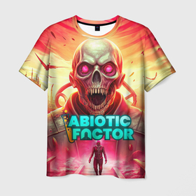 Мужская футболка 3D с принтом Abiotic Factor  монстр с черепом в Екатеринбурге, 100% полиэфир | прямой крой, круглый вырез горловины, длина до линии бедер | 