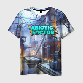 Мужская футболка 3D с принтом Abiotic Factor мир завода в Курске, 100% полиэфир | прямой крой, круглый вырез горловины, длина до линии бедер | 