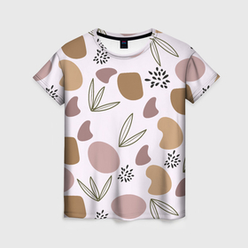 Женская футболка 3D с принтом Пятна и семена в Петрозаводске, 100% полиэфир ( синтетическое хлопкоподобное полотно) | прямой крой, круглый вырез горловины, длина до линии бедер | 