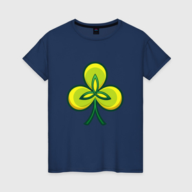 Женская футболка хлопок с принтом Ирландский трилистник в Петрозаводске, 100% хлопок | прямой крой, круглый вырез горловины, длина до линии бедер, слегка спущенное плечо | 