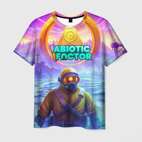 Мужская футболка 3D с принтом Abiotic Factor атомный мир в Петрозаводске, 100% полиэфир | прямой крой, круглый вырез горловины, длина до линии бедер | 