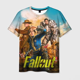 Мужская футболка 3D с принтом Fallout all в Курске, 100% полиэфир | прямой крой, круглый вырез горловины, длина до линии бедер | 