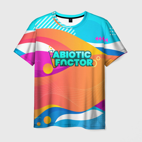 Мужская футболка 3D с принтом Abiotic Factor цветное безумие в Тюмени, 100% полиэфир | прямой крой, круглый вырез горловины, длина до линии бедер | Тематика изображения на принте: 