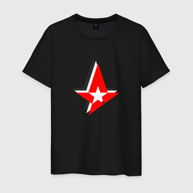 Мужская футболка хлопок с принтом Астралис логотип в Новосибирске, 100% хлопок | прямой крой, круглый вырез горловины, длина до линии бедер, слегка спущенное плечо. | 