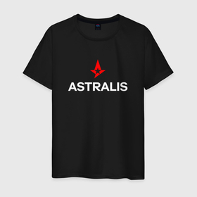 Мужская футболка хлопок с принтом Astralis logo в Санкт-Петербурге, 100% хлопок | прямой крой, круглый вырез горловины, длина до линии бедер, слегка спущенное плечо. | 