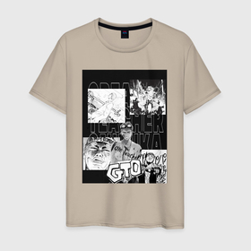 Мужская футболка хлопок с принтом Эйкити Онидзука коллаж в Курске, 100% хлопок | прямой крой, круглый вырез горловины, длина до линии бедер, слегка спущенное плечо. | 