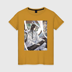 Женская футболка хлопок с принтом Ванцзи Лань в Курске, 100% хлопок | прямой крой, круглый вырез горловины, длина до линии бедер, слегка спущенное плечо | 