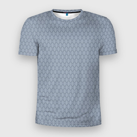 Мужская футболка 3D Slim с принтом Серо синий паттерн , 100% полиэстер с улучшенными характеристиками | приталенный силуэт, круглая горловина, широкие плечи, сужается к линии бедра | 