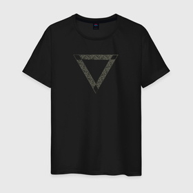 Мужская футболка хлопок с принтом Бермудский треугольник в Курске, 100% хлопок | прямой крой, круглый вырез горловины, длина до линии бедер, слегка спущенное плечо. | 