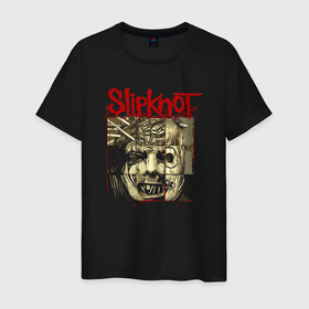 Мужская футболка хлопок с принтом Slipknot  rock band в Кировске, 100% хлопок | прямой крой, круглый вырез горловины, длина до линии бедер, слегка спущенное плечо. | Тематика изображения на принте: 