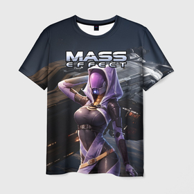 Мужская футболка 3D с принтом Mass Effect ТалиЗора и космический  корабль в Кировске, 100% полиэфир | прямой крой, круглый вырез горловины, длина до линии бедер | 