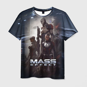 Мужская футболка 3D с принтом Mass Effect   game в Екатеринбурге, 100% полиэфир | прямой крой, круглый вырез горловины, длина до линии бедер | Тематика изображения на принте: 