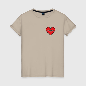 Женская футболка хлопок с принтом Звук биения сердца из манги комикса тудум в Кировске, 100% хлопок | прямой крой, круглый вырез горловины, длина до линии бедер, слегка спущенное плечо | 