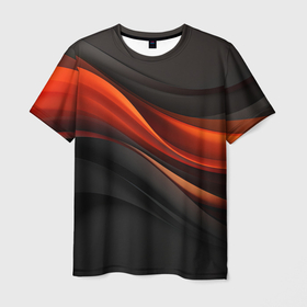 Мужская футболка 3D с принтом Темная геометрическая объемная  абстракция в Кировске, 100% полиэфир | прямой крой, круглый вырез горловины, длина до линии бедер | 