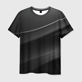 Мужская футболка 3D с принтом Темная геометрическая   объемная абстракция в Белгороде, 100% полиэфир | прямой крой, круглый вырез горловины, длина до линии бедер | 