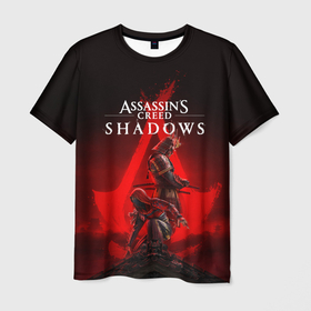 Мужская футболка 3D с принтом Главные герои Assassins creed shadows в Белгороде, 100% полиэфир | прямой крой, круглый вырез горловины, длина до линии бедер | 