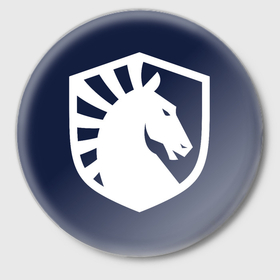 Значок с принтом Тим Ликвид   белый логотип в Санкт-Петербурге,  металл | круглая форма, металлическая застежка в виде булавки | Тематика изображения на принте: 