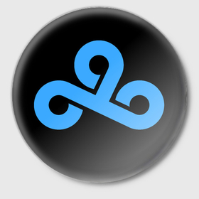 Значок с принтом Cloud9   logo в Петрозаводске,  металл | круглая форма, металлическая застежка в виде булавки | Тематика изображения на принте: 