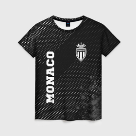 Женская футболка 3D с принтом Monaco sport на темном фоне вертикально в Петрозаводске, 100% полиэфир ( синтетическое хлопкоподобное полотно) | прямой крой, круглый вырез горловины, длина до линии бедер | 