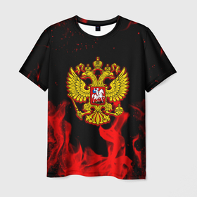 Мужская футболка 3D с принтом Герб России возрождение империи в Екатеринбурге, 100% полиэфир | прямой крой, круглый вырез горловины, длина до линии бедер | 