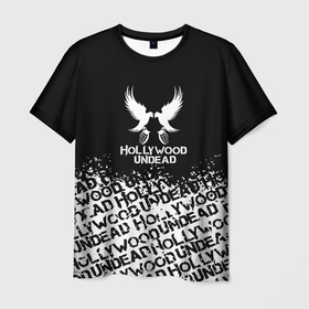 Мужская футболка 3D с принтом Hollywood Undead rock в Санкт-Петербурге, 100% полиэфир | прямой крой, круглый вырез горловины, длина до линии бедер | Тематика изображения на принте: 