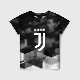 Детская футболка 3D с принтом Juventus geometry fc в Белгороде, 100% гипоаллергенный полиэфир | прямой крой, круглый вырез горловины, длина до линии бедер, чуть спущенное плечо, ткань немного тянется | 