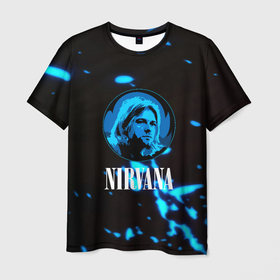 Мужская футболка 3D с принтом Nirvana рок бенд краски в Петрозаводске, 100% полиэфир | прямой крой, круглый вырез горловины, длина до линии бедер | Тематика изображения на принте: 