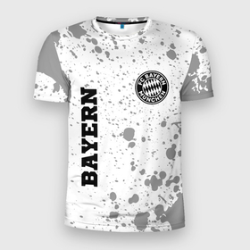 Мужская футболка 3D Slim с принтом Bayern sport на светлом фоне вертикально в Петрозаводске, 100% полиэстер с улучшенными характеристиками | приталенный силуэт, круглая горловина, широкие плечи, сужается к линии бедра | 