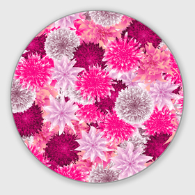 Круглый коврик для мышки с принтом Нежные цветы в Тюмени, резина и полиэстер | круглая форма, изображение наносится на всю лицевую часть | 