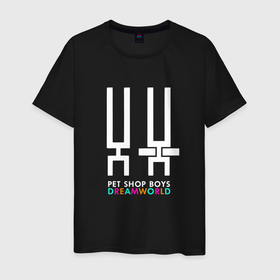 Мужская футболка хлопок с принтом Pet Shop Boys   Dreamworld в Кировске, 100% хлопок | прямой крой, круглый вырез горловины, длина до линии бедер, слегка спущенное плечо. | 