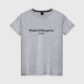 Женская футболка хлопок с принтом Master and margarita   мастер и маргарита в Курске, 100% хлопок | прямой крой, круглый вырез горловины, длина до линии бедер, слегка спущенное плечо | 