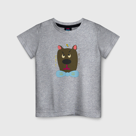 Детская футболка хлопок с принтом Медведь с пчелой в Курске, 100% хлопок | круглый вырез горловины, полуприлегающий силуэт, длина до линии бедер | Тематика изображения на принте: 