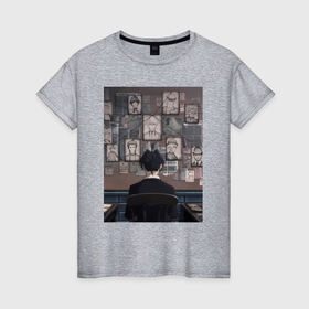 Женская футболка хлопок с принтом Патриотизм Мориарти Шерлок в Екатеринбурге, 100% хлопок | прямой крой, круглый вырез горловины, длина до линии бедер, слегка спущенное плечо | 