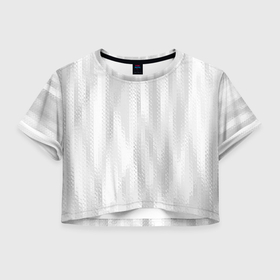 Женская футболка Crop-top 3D с принтом Светлый серый абстрактные полосы в Белгороде, 100% полиэстер | круглая горловина, длина футболки до линии талии, рукава с отворотами | Тематика изображения на принте: 