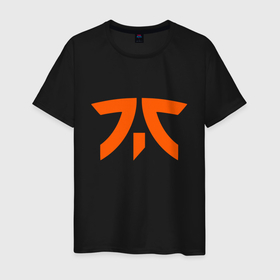 Мужская футболка хлопок с принтом Fnatic logo в Екатеринбурге, 100% хлопок | прямой крой, круглый вырез горловины, длина до линии бедер, слегка спущенное плечо. | 