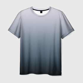 Мужская футболка 3D с принтом Градиент оттенки вечернего тумана в Белгороде, 100% полиэфир | прямой крой, круглый вырез горловины, длина до линии бедер | 