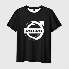 Мужская футболка 3D с принтом Volvo white logo в Санкт-Петербурге, 100% полиэфир | прямой крой, круглый вырез горловины, длина до линии бедер | Тематика изображения на принте: 