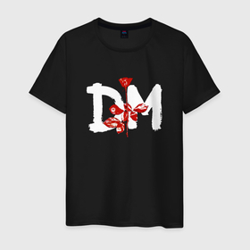 Мужская футболка хлопок с принтом Depeche Mode   Violator rose logos в Курске, 100% хлопок | прямой крой, круглый вырез горловины, длина до линии бедер, слегка спущенное плечо. | 
