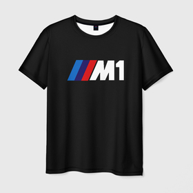 Мужская футболка 3D с принтом BMW m1 logo в Петрозаводске, 100% полиэфир | прямой крой, круглый вырез горловины, длина до линии бедер | 