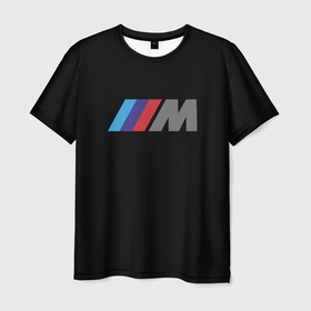 Мужская футболка 3D с принтом BMW sport logo в Петрозаводске, 100% полиэфир | прямой крой, круглый вырез горловины, длина до линии бедер | 