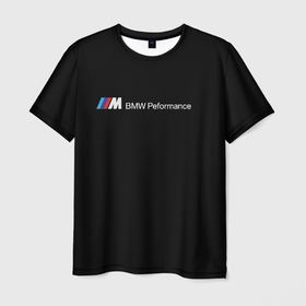 Мужская футболка 3D с принтом BMW logo steel в Петрозаводске, 100% полиэфир | прямой крой, круглый вырез горловины, длина до линии бедер | 