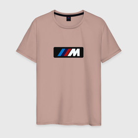 Мужская футболка хлопок с принтом BMW logo sport steel в Курске, 100% хлопок | прямой крой, круглый вырез горловины, длина до линии бедер, слегка спущенное плечо. | 